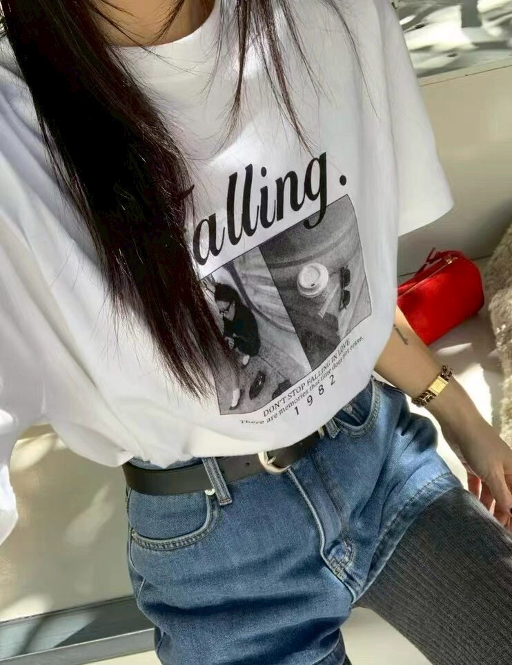 復古雙格字母人物棉質衣