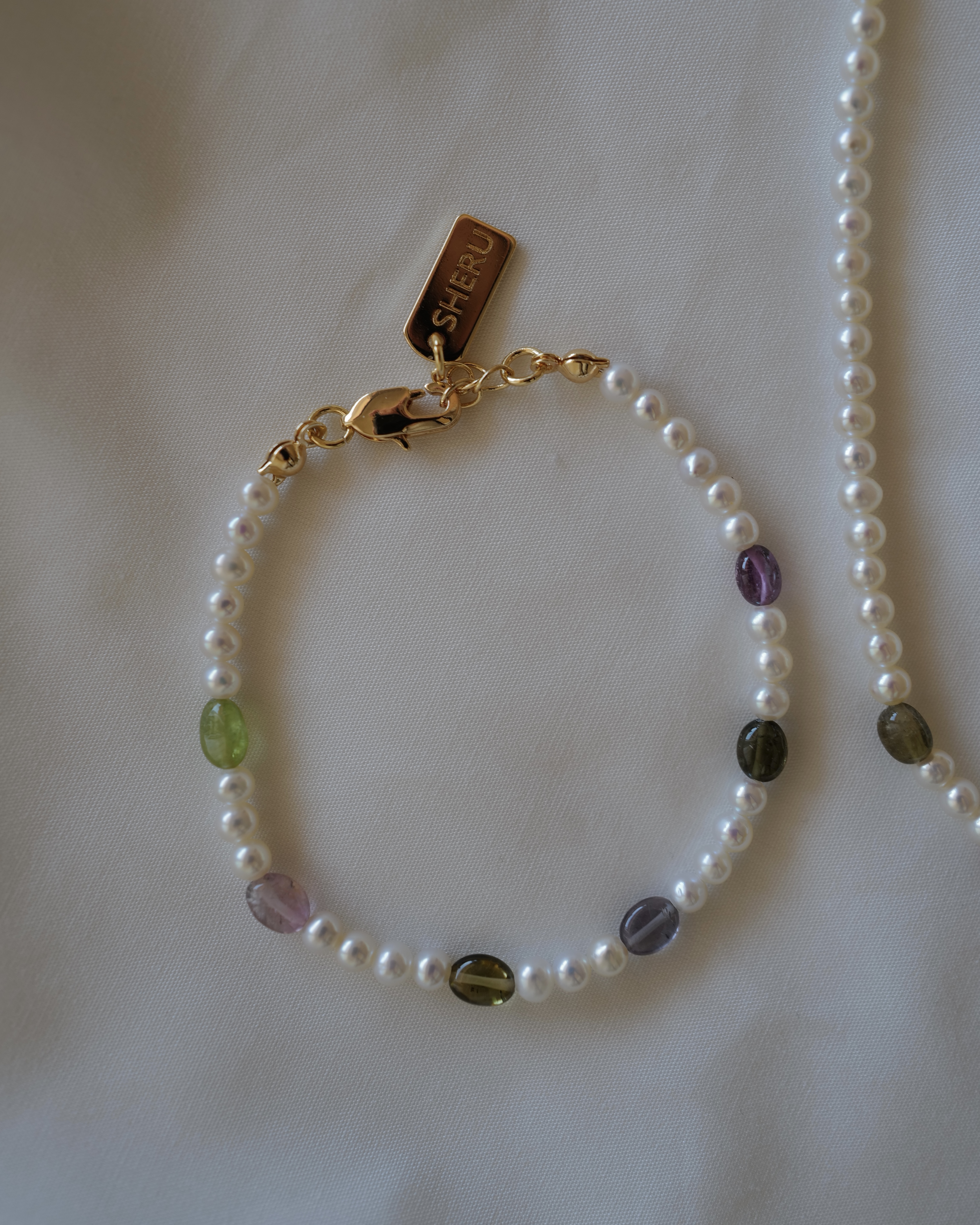 Spring Glow Tourmaline｜春日柔光 碧璽珍珠手鏈