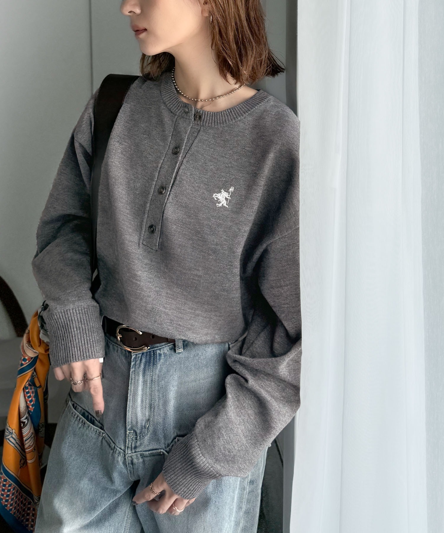 🇯🇵 日系品牌 JAVA 亨利領 排扣 針織衫 針織衣 毛衣 長袖 / 預購