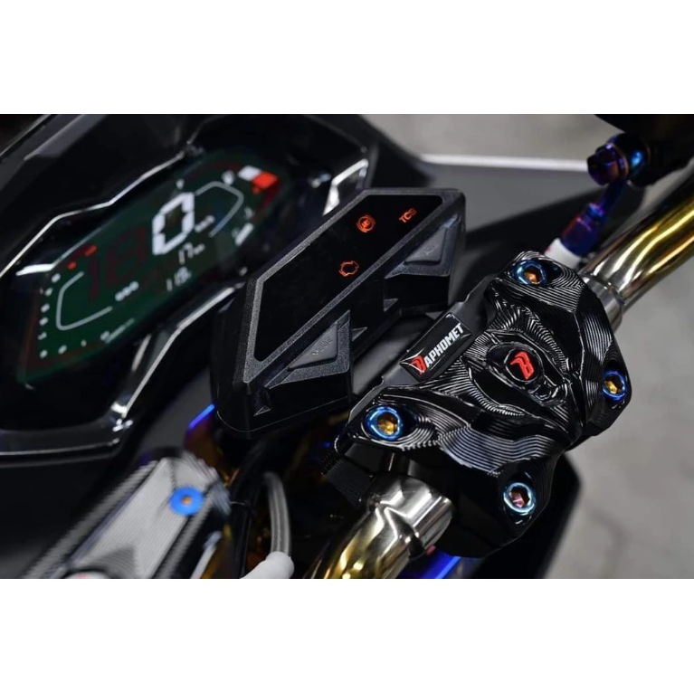 【巴風特 Bpahomet】SYM DRG 鋁合金 陽極 凹字 點漆 三代 分離式龍頭座 可搭配鈦合金上蓋