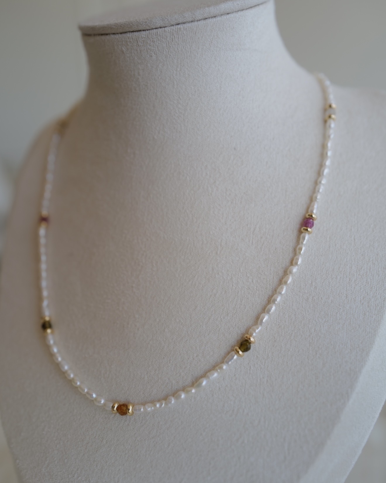 Pental Dot Tourmaline｜春日點彩 碧璽珍珠項鏈