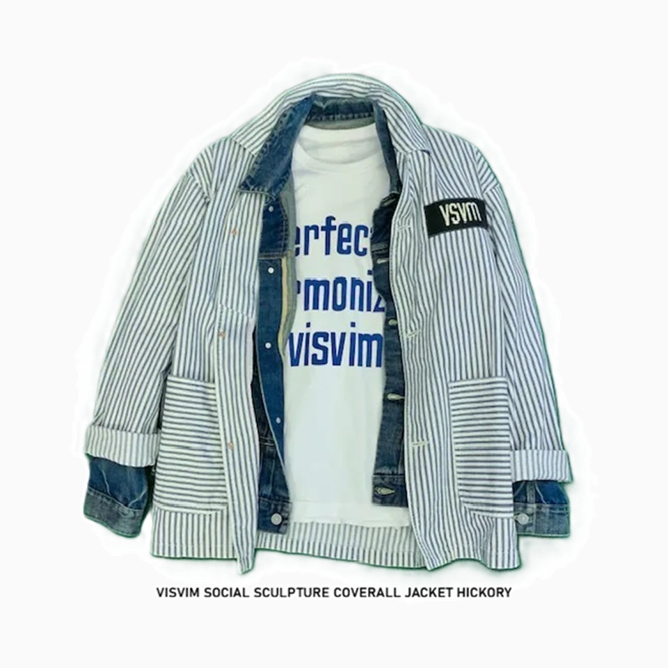 ON SALE: VISVIM SOCIAL SCULPTURE COVERALL JACKET HICKORY - PRE ORDER ITEM (預訂中)