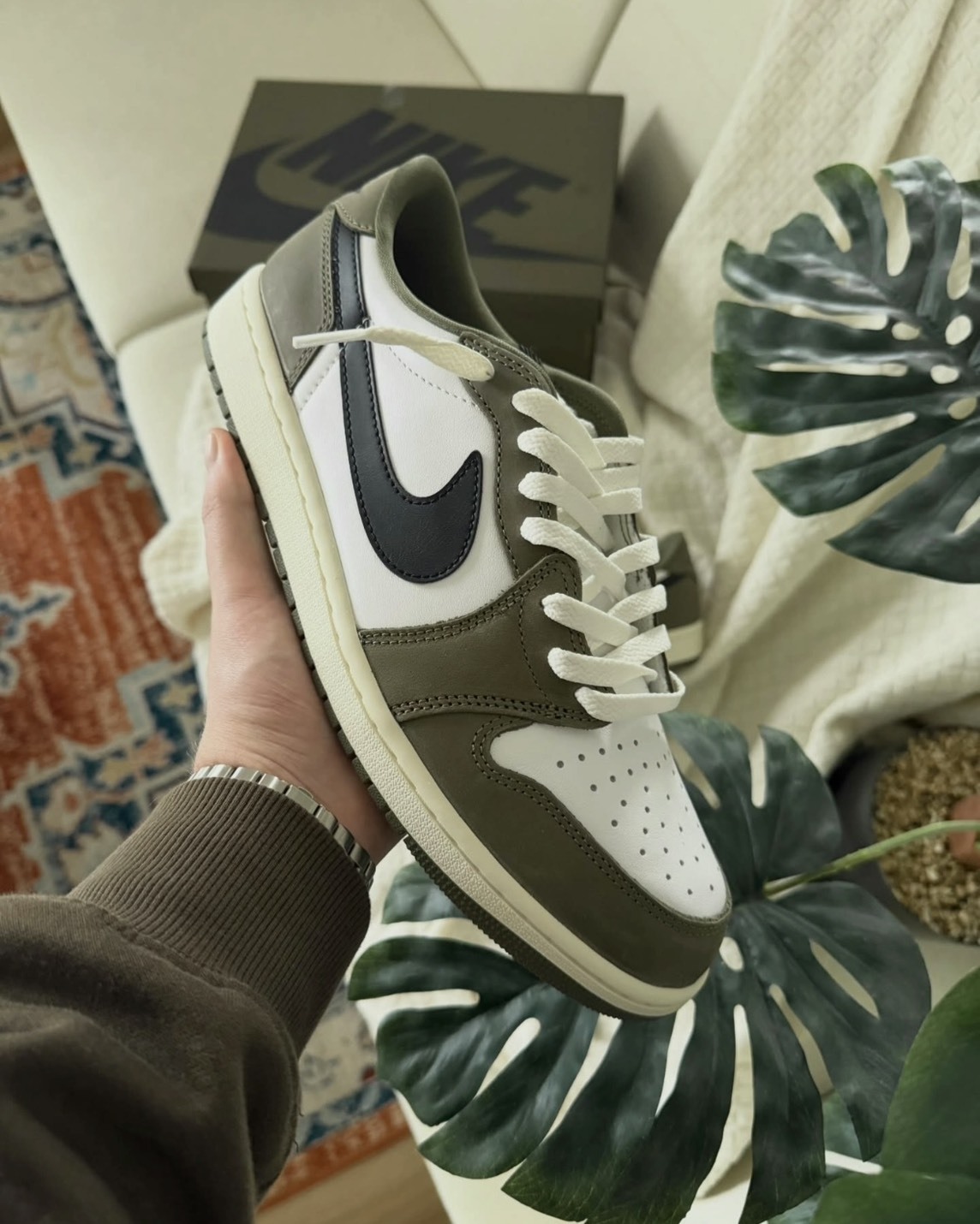 <倒勾平替>Nike Air Jordan 1 Low OG "Medium Olive and Summit White" 橄欖綠