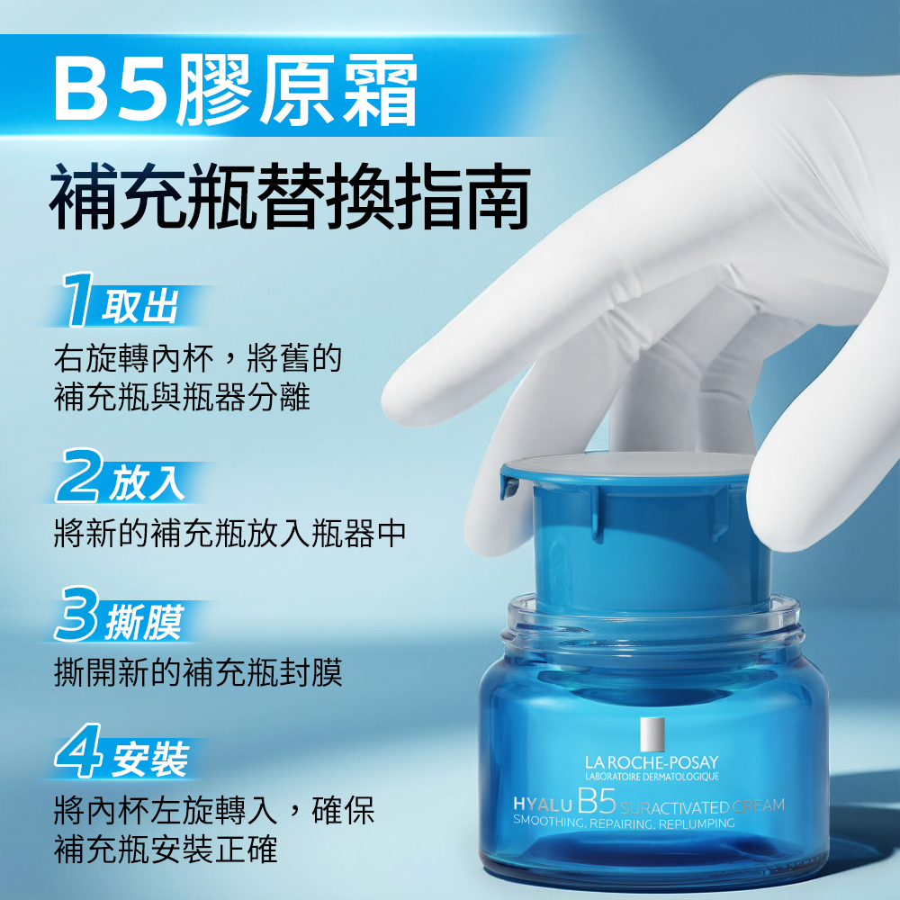 LA ROCHE-POSAY理膚寶水極效B5彈潤超修復乳霜 補充瓶 無針水光 抗老霜
