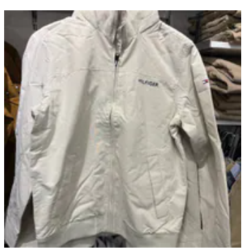 [S] TOMMY HILFIGER OPTIC WHITE WATER RESISTANT HOODED REGATTA JACKET, 78J8297-101 (STH1535)