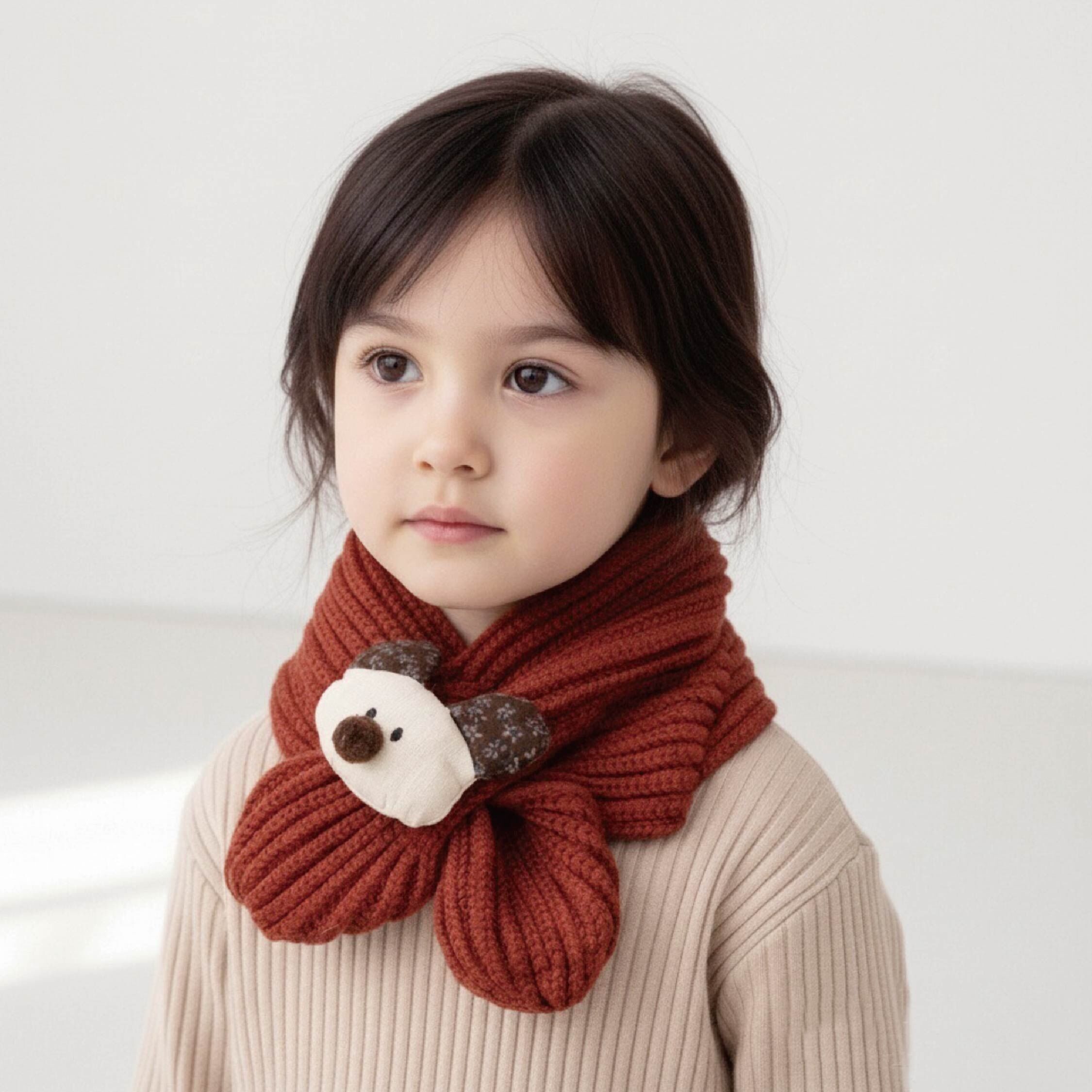 【JA3047】森林小夥伴針織圍巾/圍脖＊三色