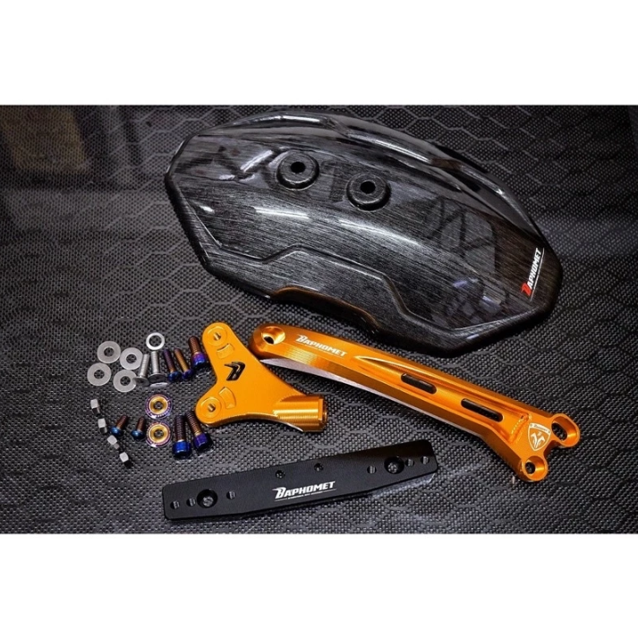 【巴風特 Bpahomet】 FORCE 2.0 CNC 右邊款 後土除 大牌角度架 碳纖維 擋泥板 水轉印 髮絲紋路 卡夢 蜂巢 鍛造