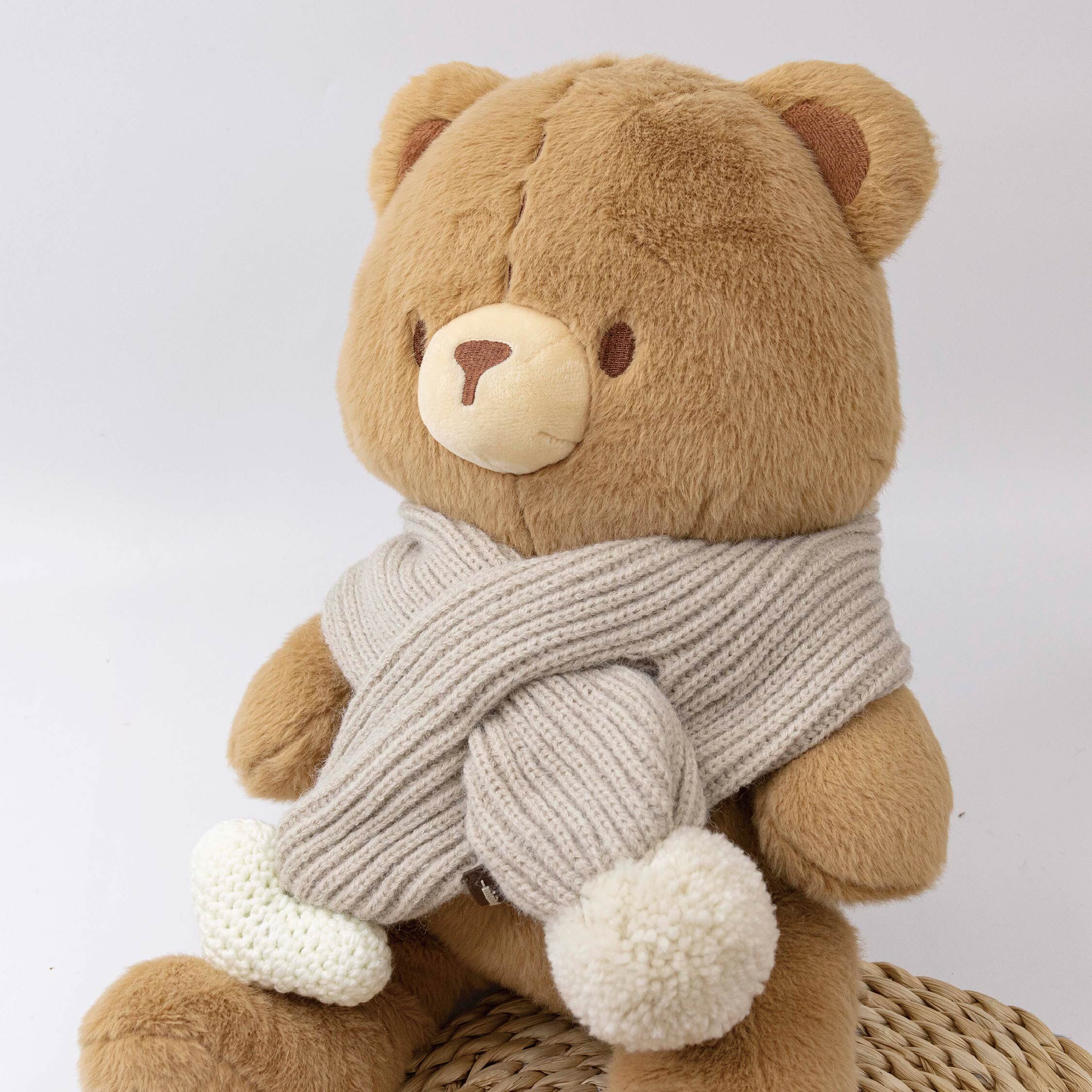 【JA3046】冬日甜心大毛球針織圍巾/圍脖＊二色