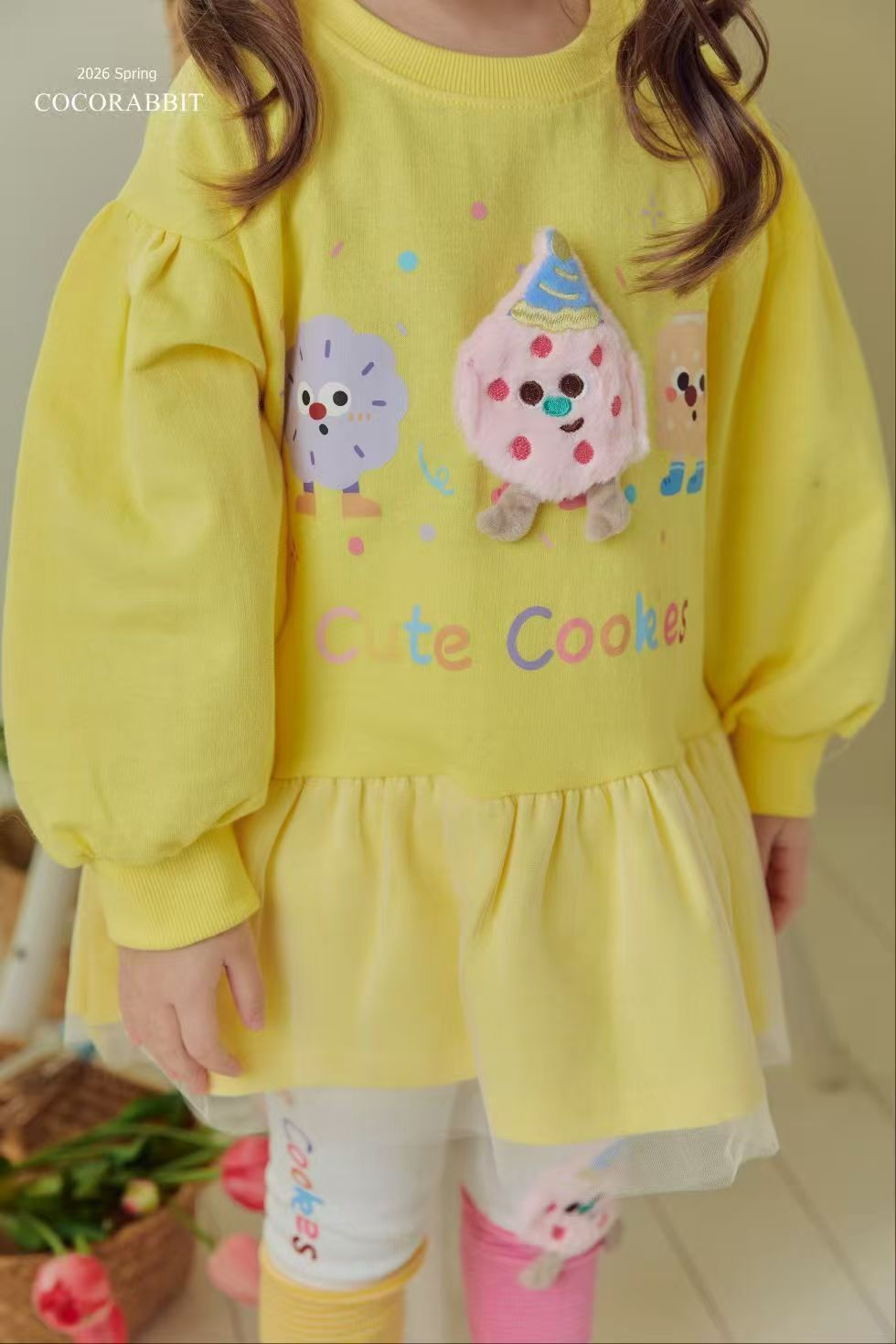 CRC02D007YW Coco Rabbit  黃色 cute cookie衛衣裙