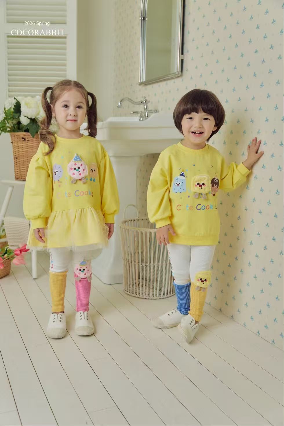 CRC02B009YW Coco Rabbit 黃粉cute cookie legging