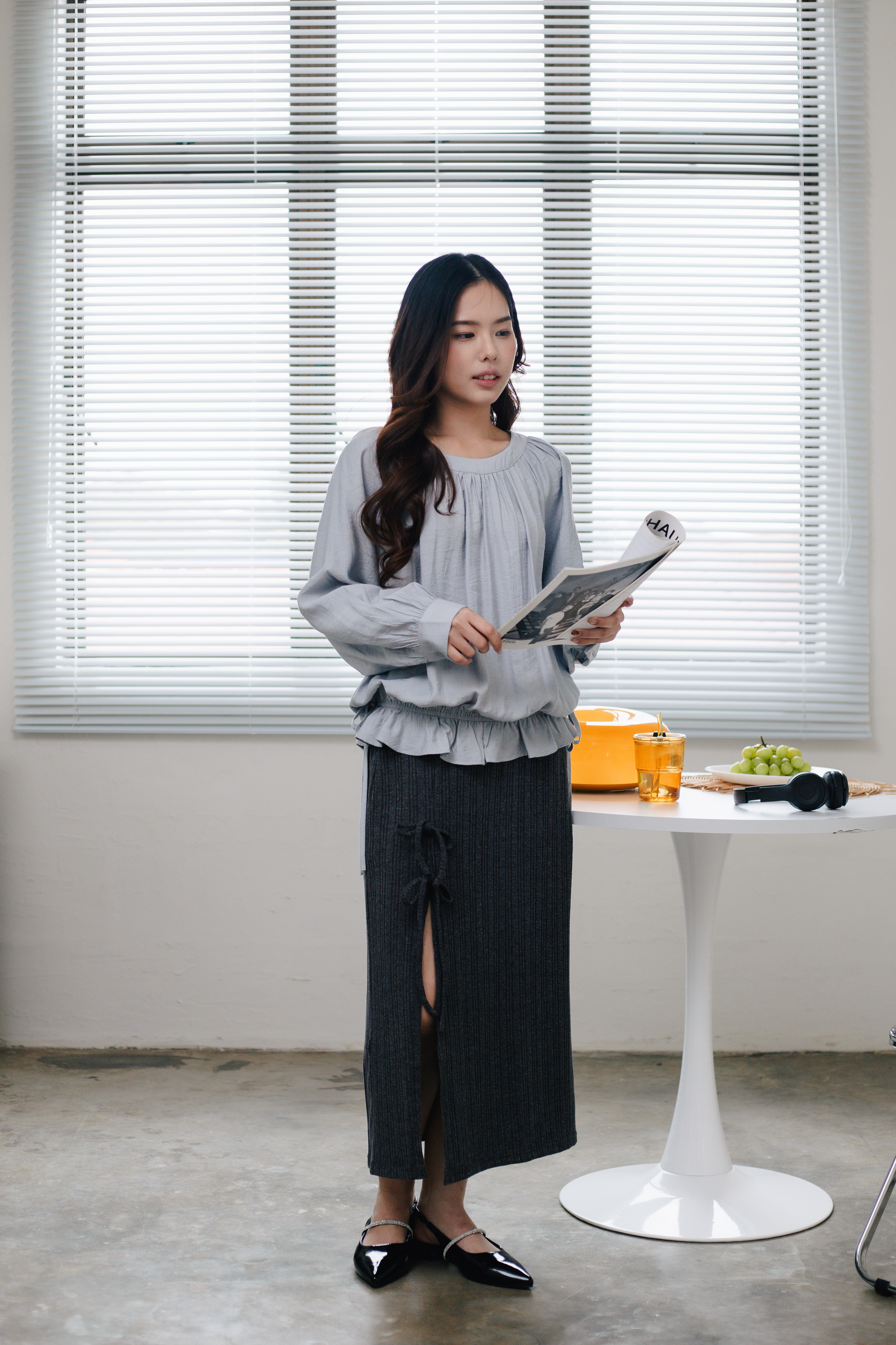 Jonnie Gathered Blouse Ice -2639BLICE