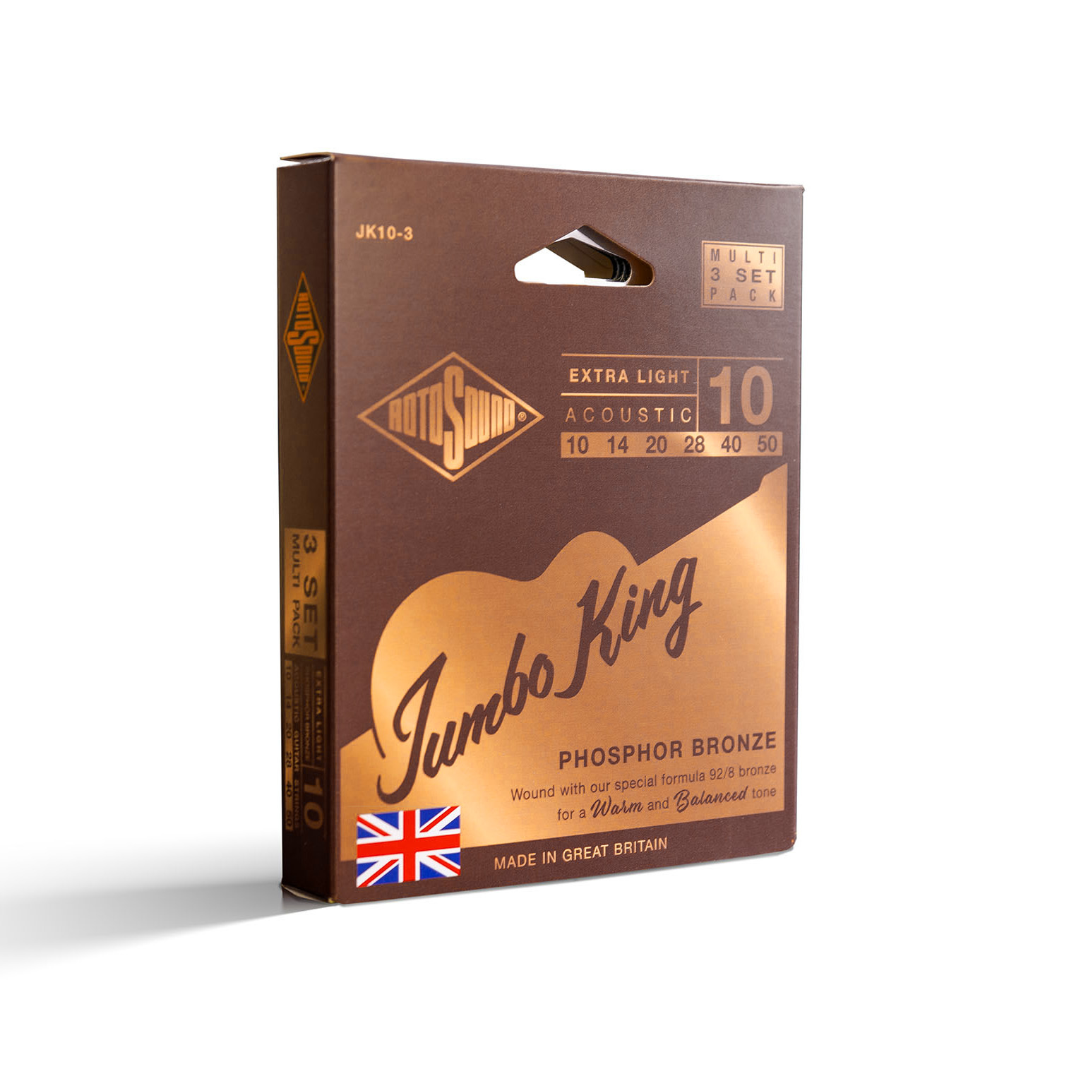 【1-4】[Rotosound] 木吉他-JumboKing系列原裝3入組(92/8磷青銅)