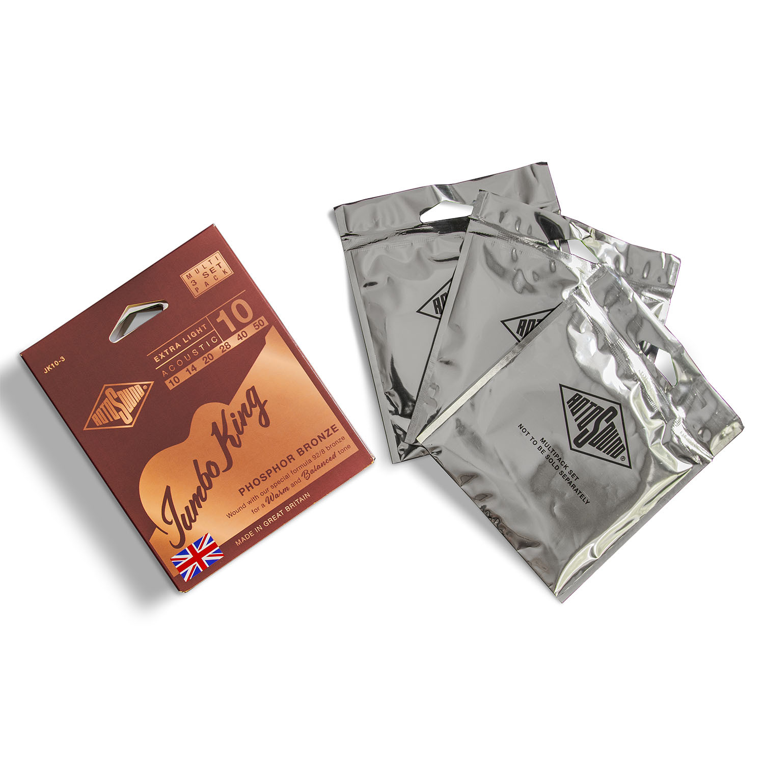 【1-4】[Rotosound] 木吉他-JumboKing系列原裝3入組(92/8磷青銅)