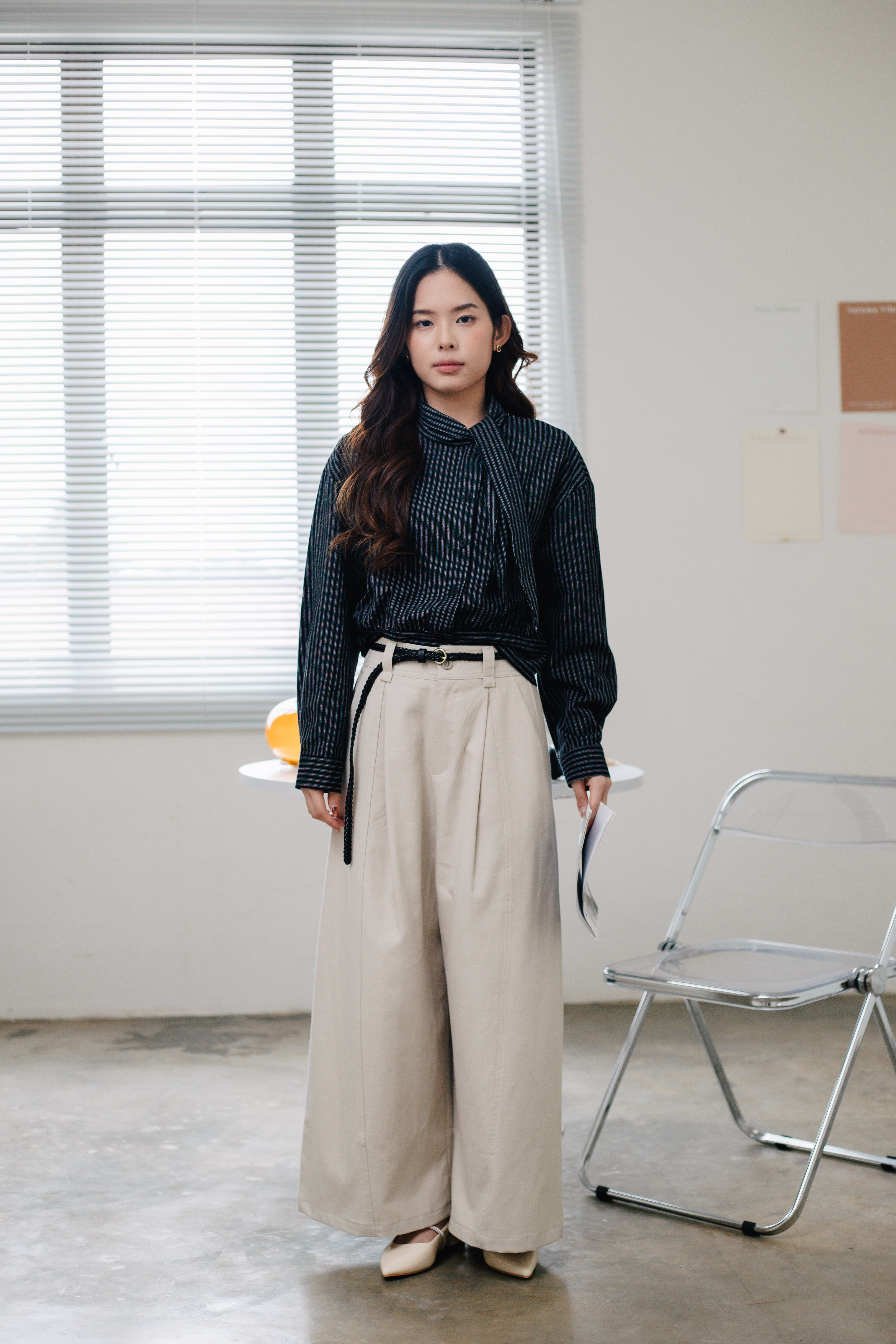 Rette Tied Front Blouse Black -2642BL