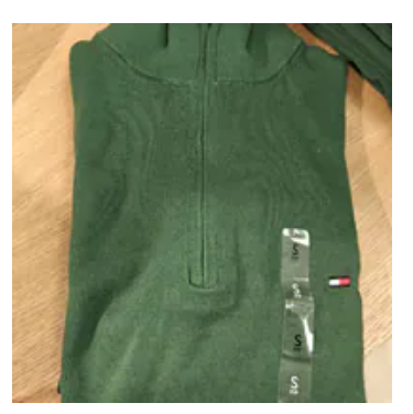 [S] TOMMY HILFIGER DEEP EVERGREEN CLASSIC QUARTER-ZIP SWEATER, 78J9329-309 (STH1544)
