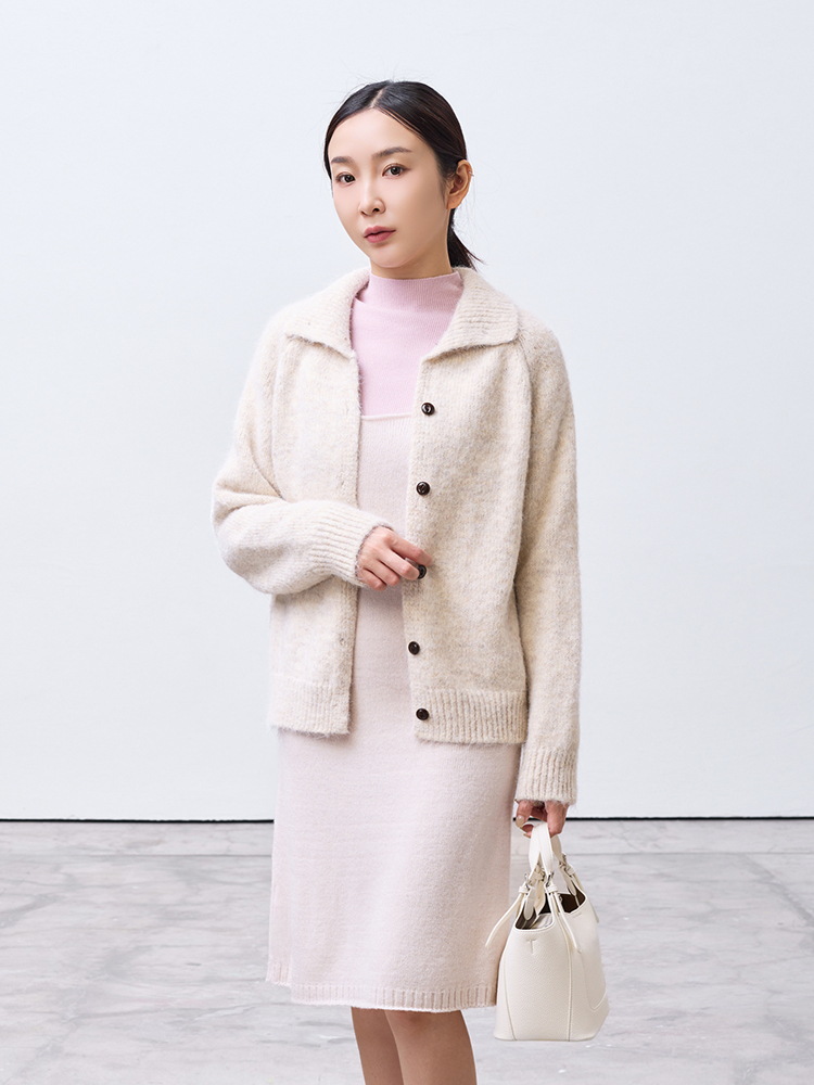 2603 優雅修身針織洋裝(50%羊毛）