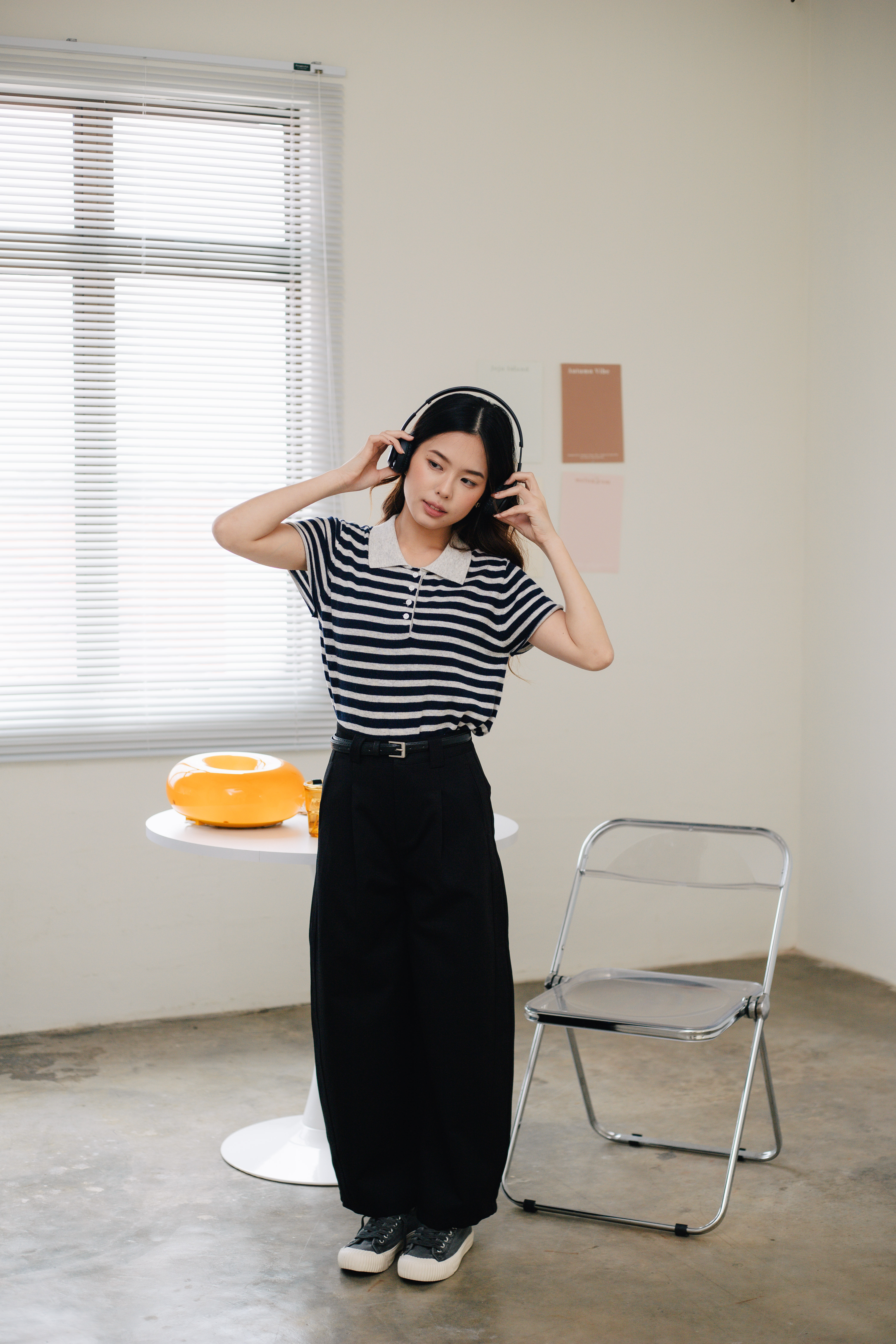 Zumi Polo Knit Top Striped -2641KSSTR