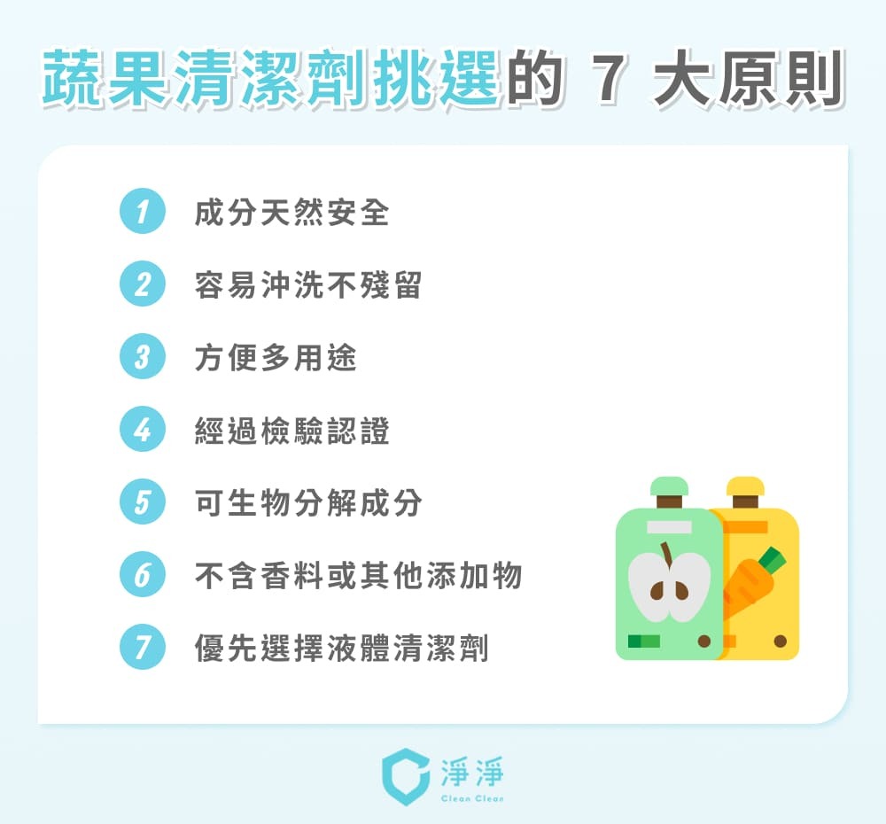 蔬果清潔劑挑選的7大原則