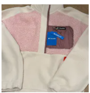 [S] COLUMBIA CHALK/DUSTY PINK/PIG LODGE SHERPA 1/4 SNAP PULLOVER FLEECE, 1626840-CHALK/DUSTY PINK/PIG (SZZ919)