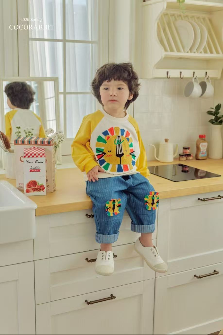 CRC02T013YW Coco Rabbit  黃色 彩虹獅子tee