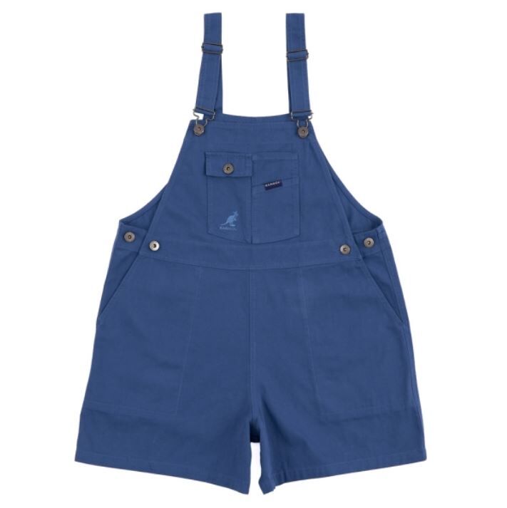 【下殺↘ $599】KANGOL 吊帶褲 藍 休閒 吊帶 短褲 女 6322157182