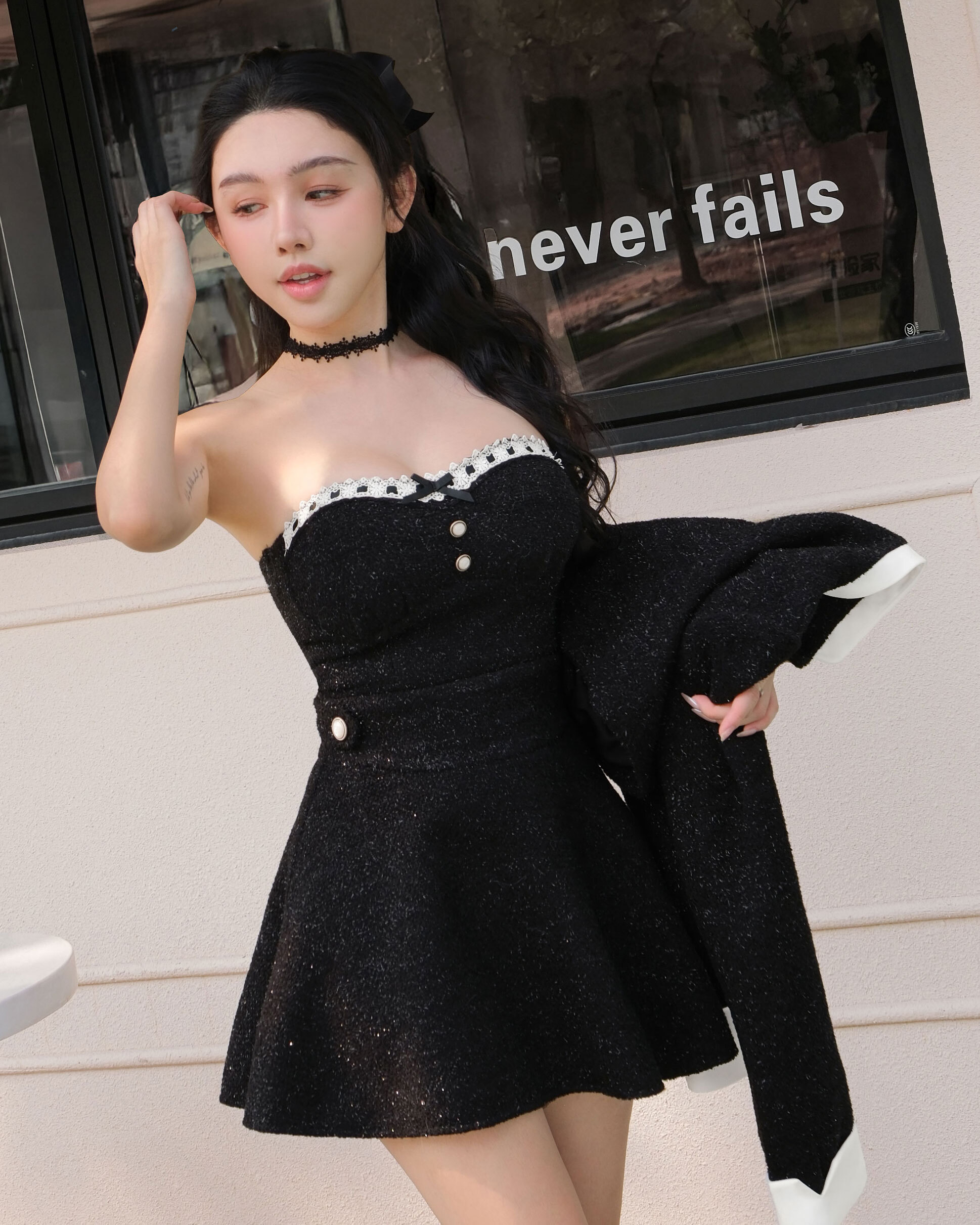 訂製-糖果小香蕾絲亮蔥桃心馬甲