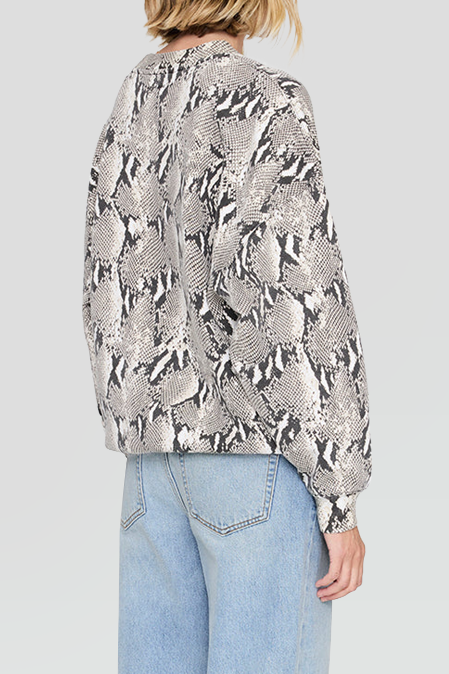 Anine Bing｜MILES 洗舊蟒蛇紋圓領衛衣