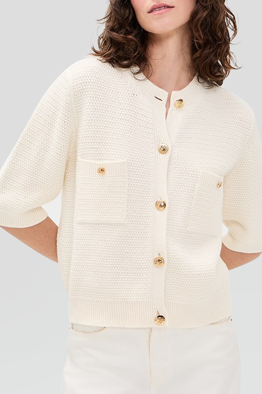 Anine Bing｜CHRISTA 圓領金扣針織衫