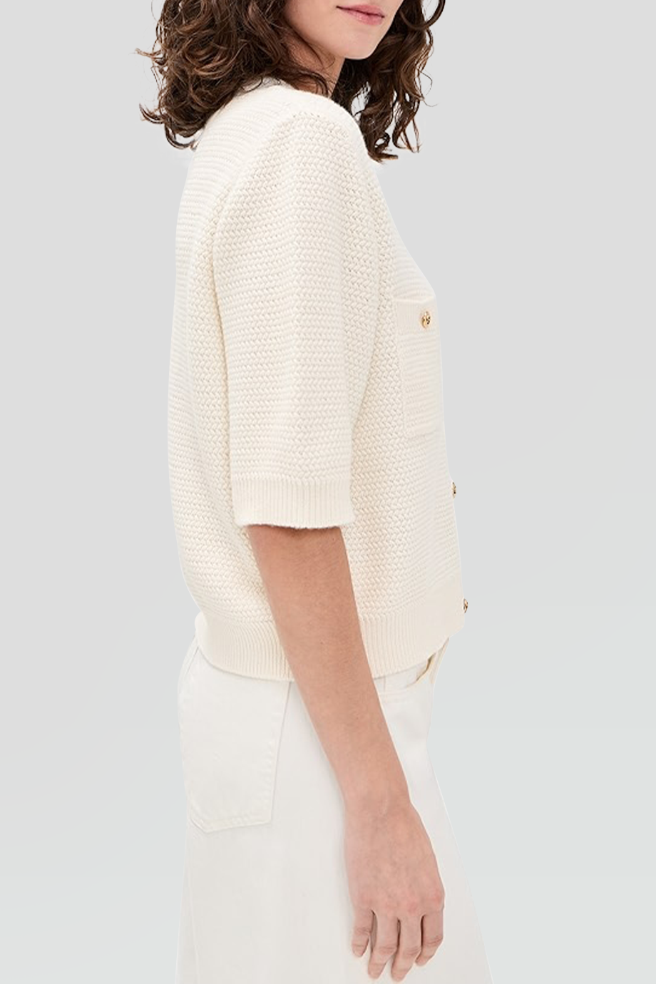 Anine Bing｜CHRISTA 圓領金扣針織衫