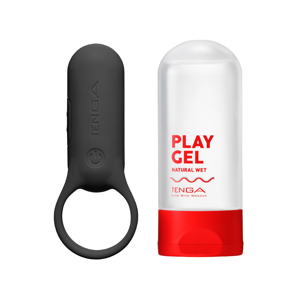 【官網限定】TENGA paiRING+ 配悅環 加強版 黑色+PLAY GEL [自然紅] 套組