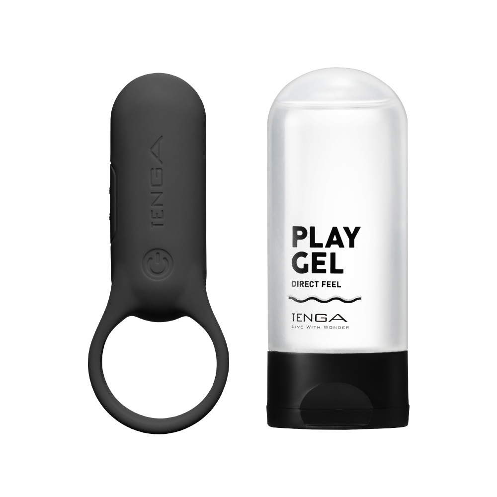 【官網限定】TENGA paiRING+ 配悅環 加強版 黑色+PLAY GEL [刺激黑] 套組