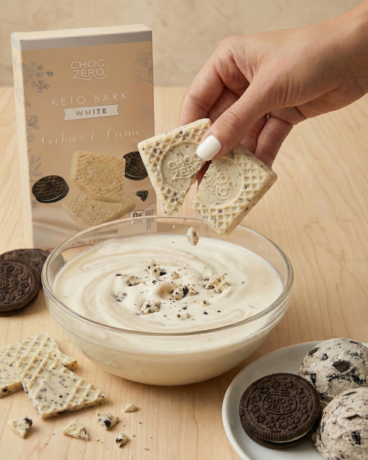 [盒裝]  Choczero 白朱古力 曲奇奶油忌廉 朱古力塊90g