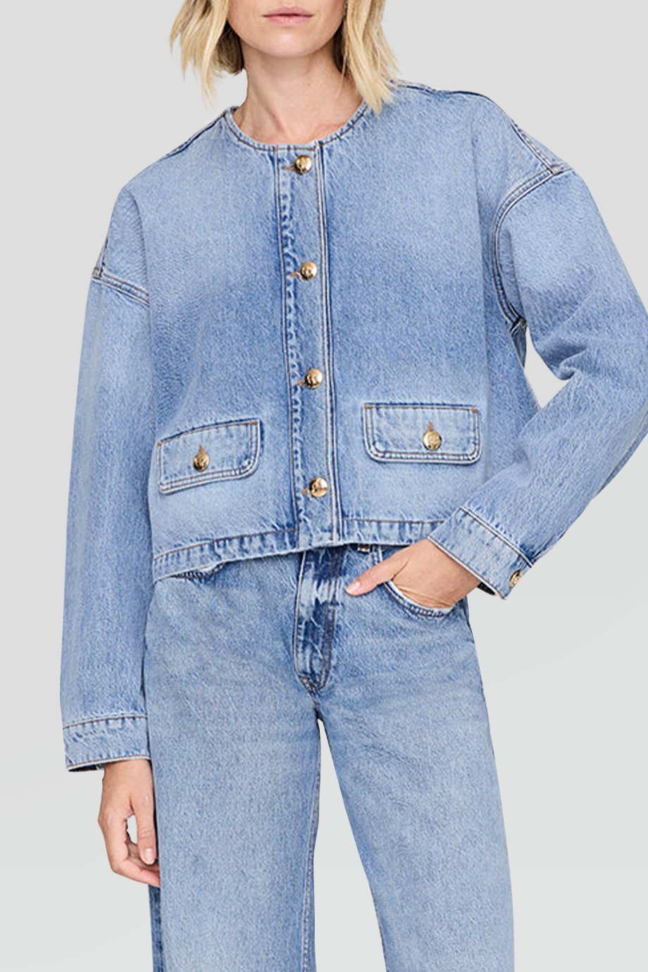 Anine Bing｜BLANCHE 圓領牛仔外套