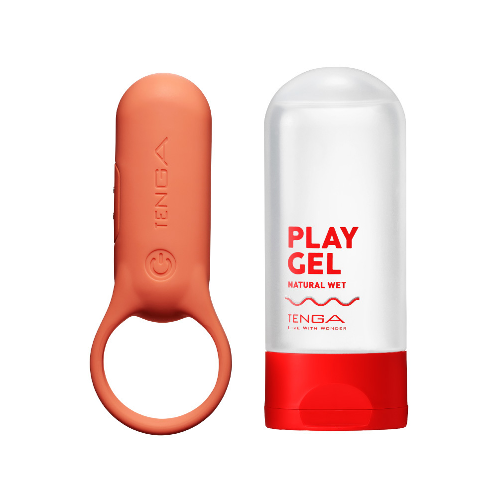 【官網限定】TENGA paiRING+ 配悅環 加強版 珊瑚橘+PLAY GEL [自然紅] 套組