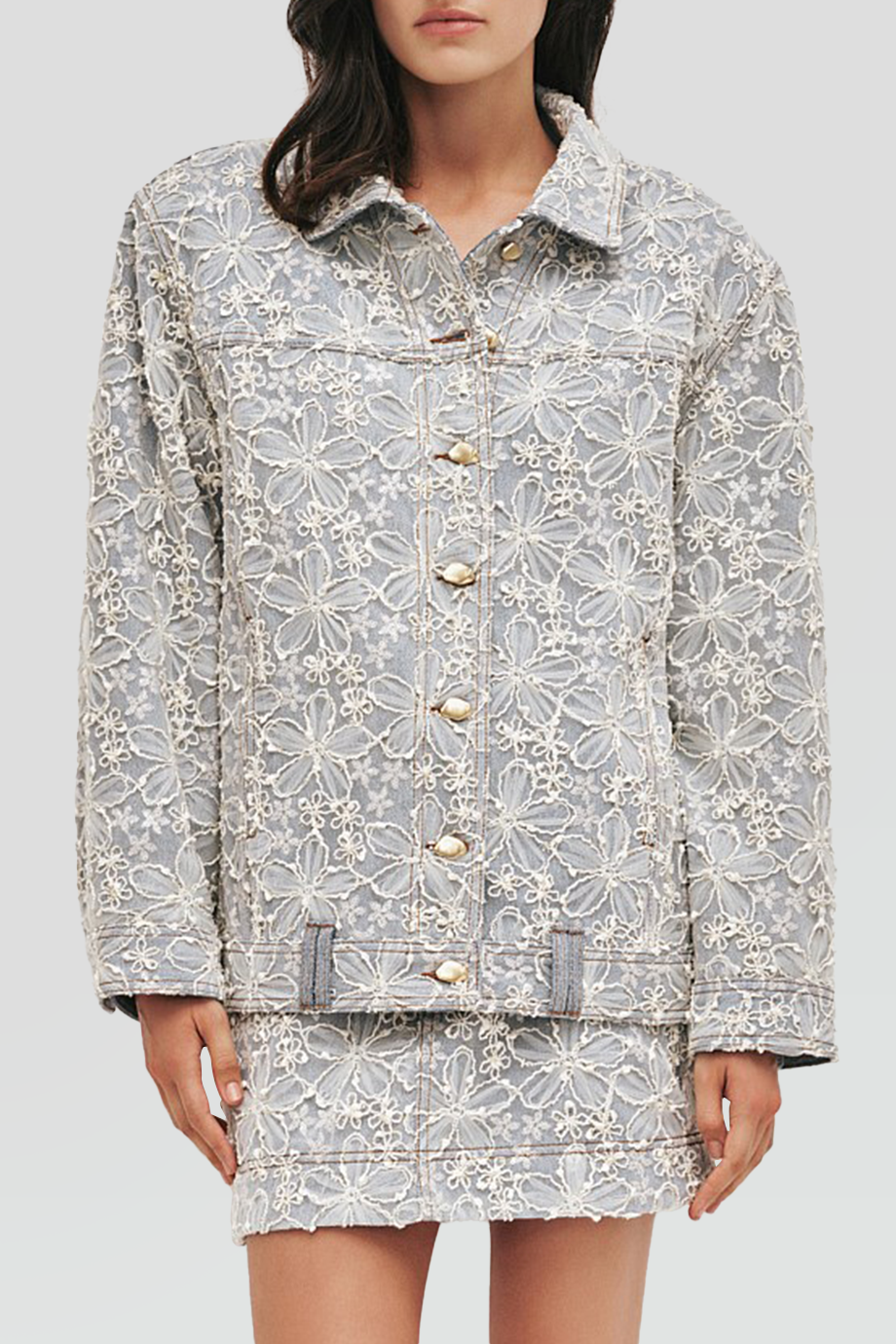 Aje｜BLOOM 蕾絲牛仔外套