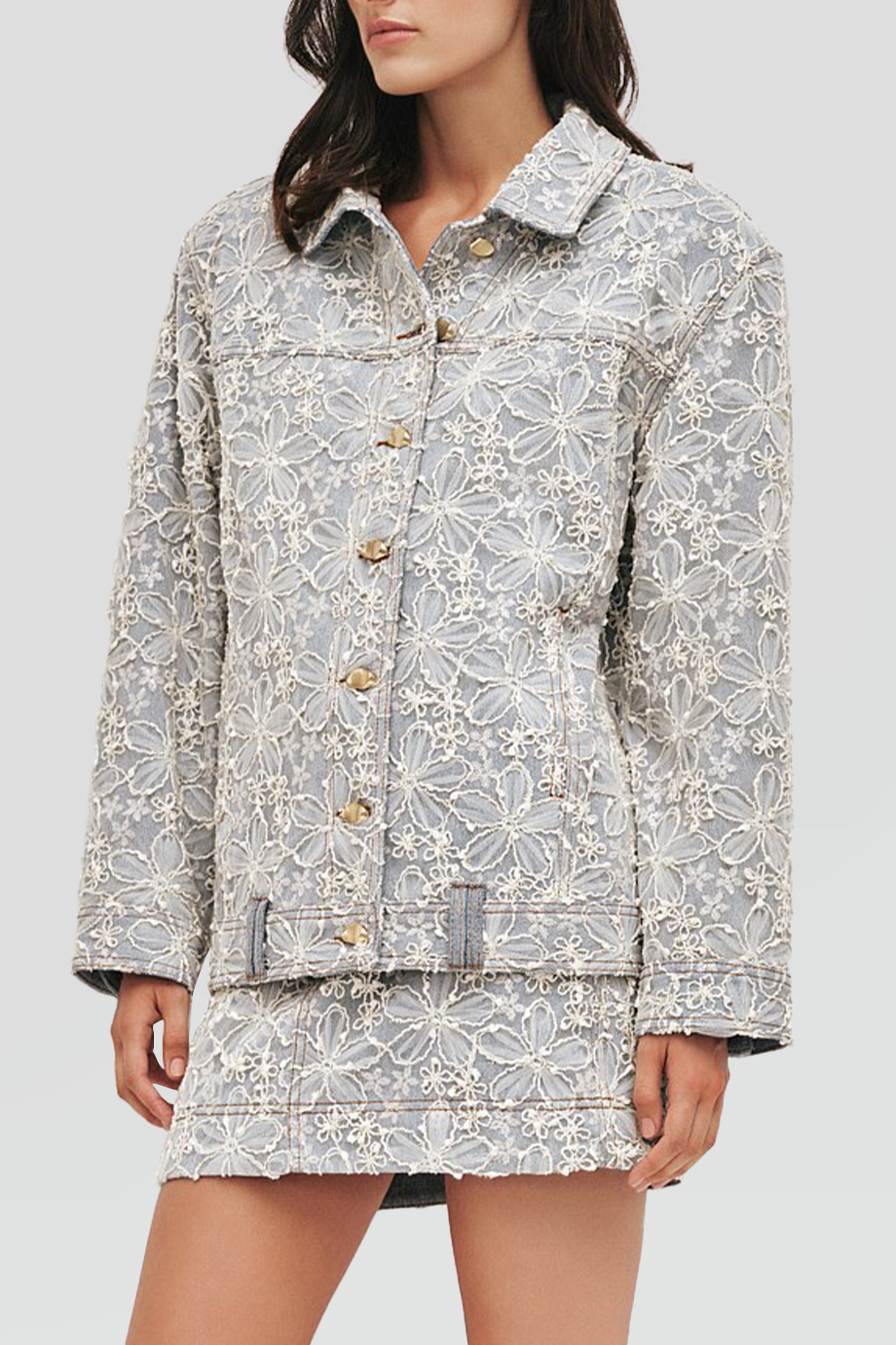 Aje｜BLOOM 蕾絲牛仔外套