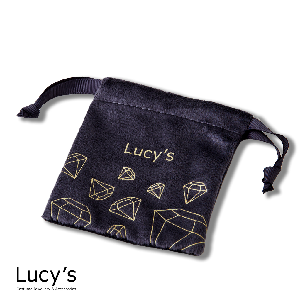 Lucy's 絨布束口袋 (滿鑽灰) (加購區$60)