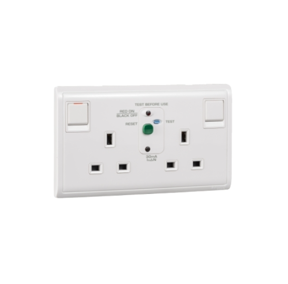 PIENO豐尚13A兩位雙極開關制防漏電插座