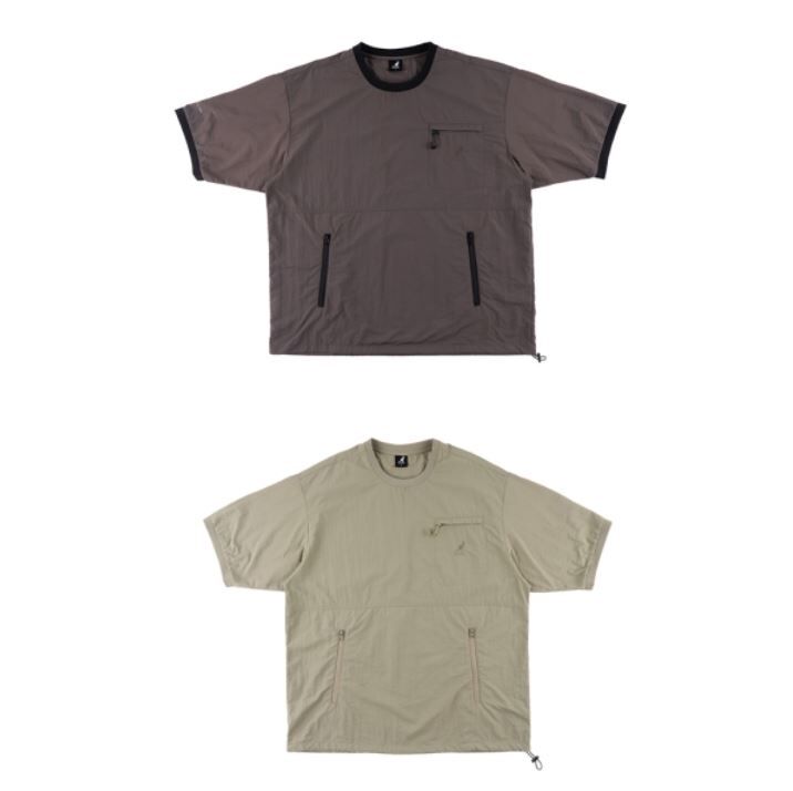 【下殺↘ $599】KANGOL 短袖 短T 咖啡 淺綠 滑面 防風 袋鼠 上衣 中性 63251013-