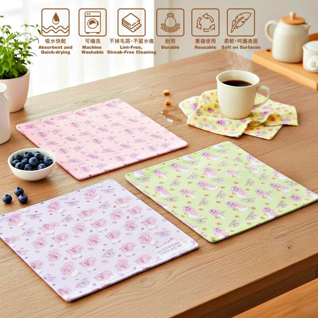 褲褲兔 底褲兔 4P超細纖維廚房抹布(清潔布)