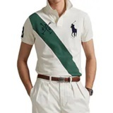 [S] PRL CREAM CUSTOM SLIM FIT BIG PONY MESH POLO SHIRT, 710971685001-CREAM (SRL222)