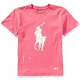 [S] PRL PINK PONY PAINT-SPLATTER PRINT COTTON TEE, 323965826003-RED (SRL225)