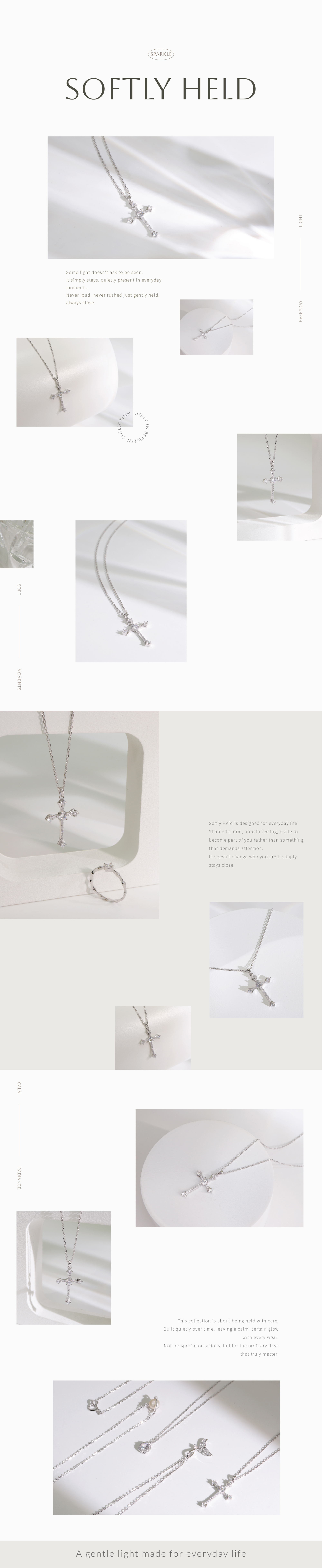 恆光 鑲鑽十字架項鍊｜Miestilo Jewelry設計師輕珠寶品牌｜舒飾質感每一刻