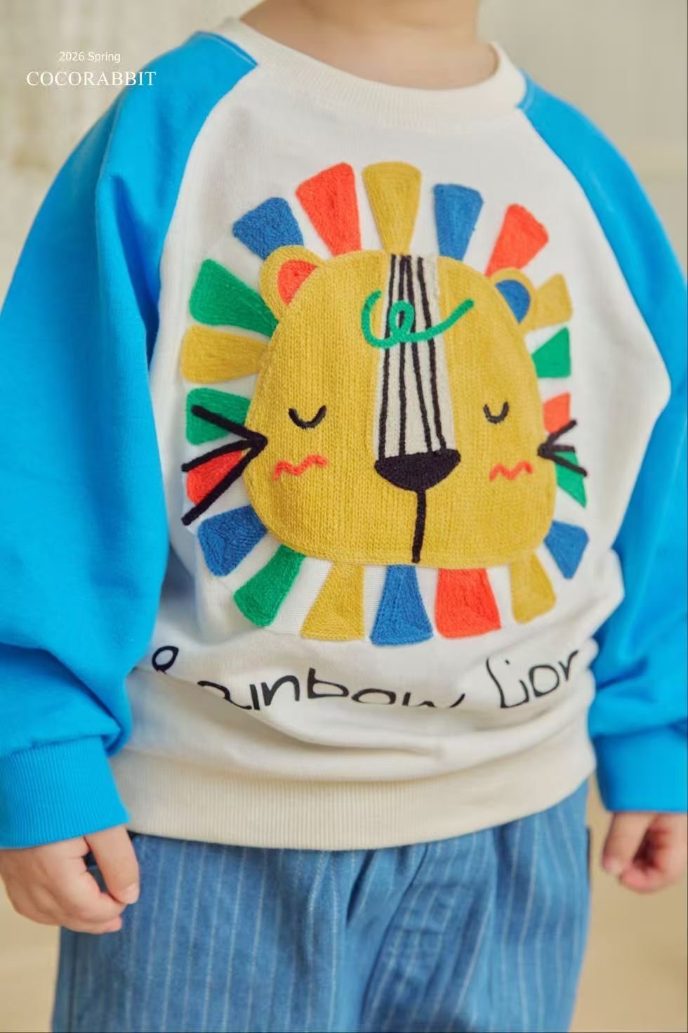 CRC02T015BL Coco Rabbit 藍色 彩虹獅子tee