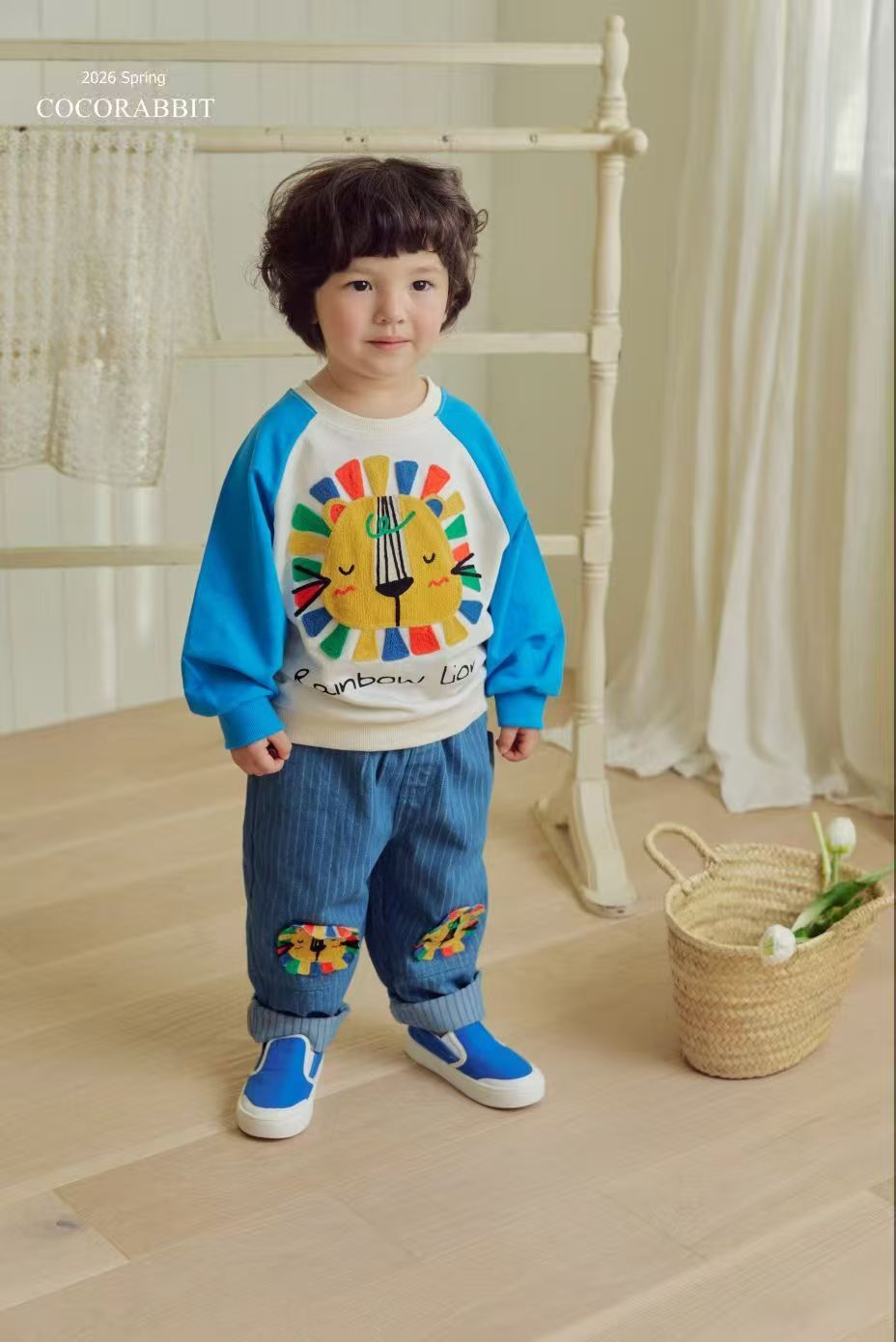 CRC02T015BL Coco Rabbit 藍色 彩虹獅子tee