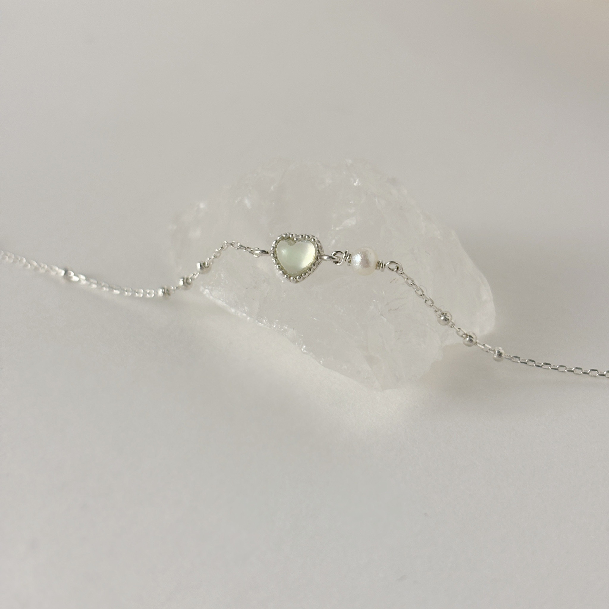 QQ heart葡萄石珍珠triplets手鏈