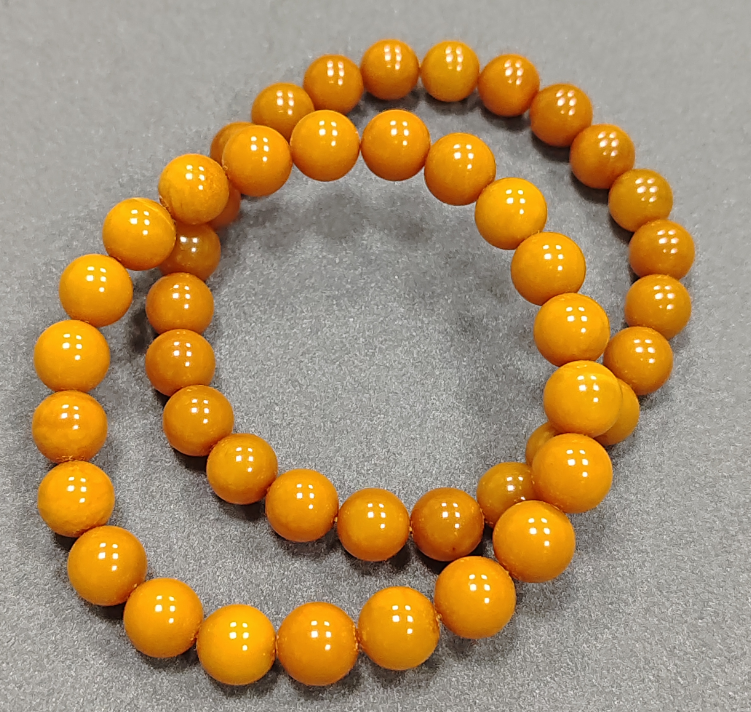 UZ008 B8 精品老蠟圓珠 蜜蠟：8mm+ 默認16CM手圍