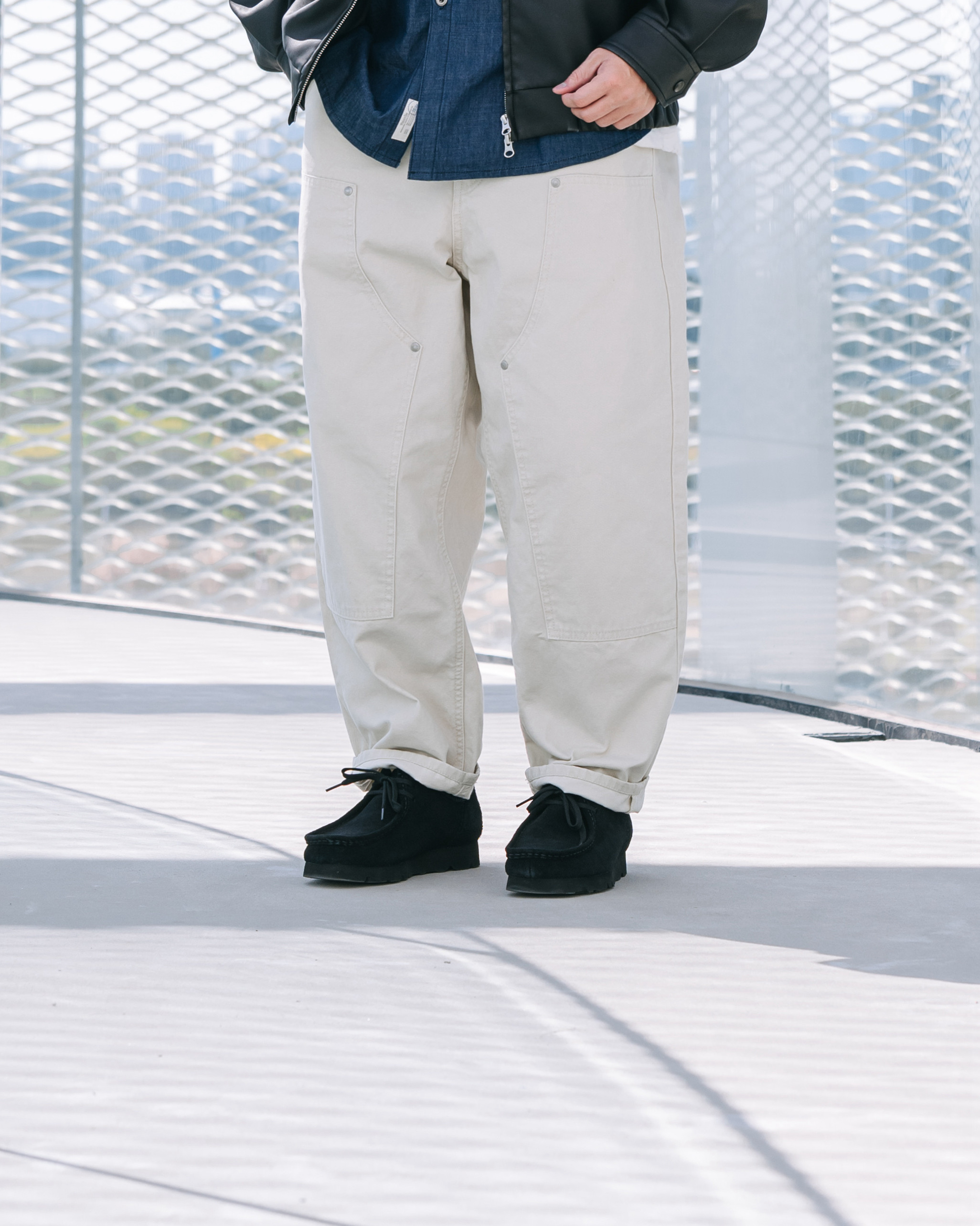 PERSEVERE 雙膝工作長褲 米白/黑 25 A/W Double Knee Pants