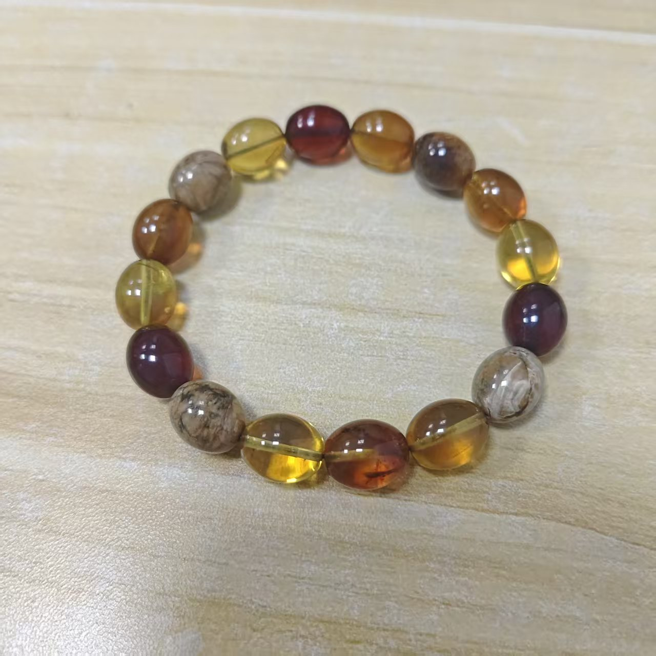 UZ013 B13 蜜蠟多寶手串 琥珀：9mm 默認16CM手圍