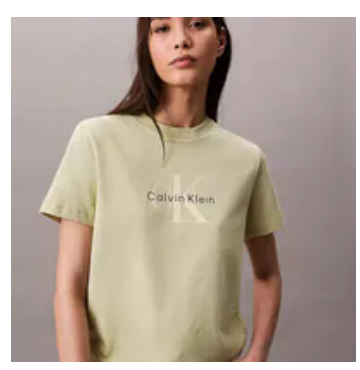 [S] CALVIN KLEIN GREEN MONOGRAM LOGO TEE, SP47611693-47B864G260 (SCK803)